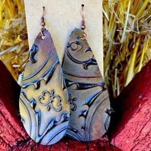 Handmade leather earrings